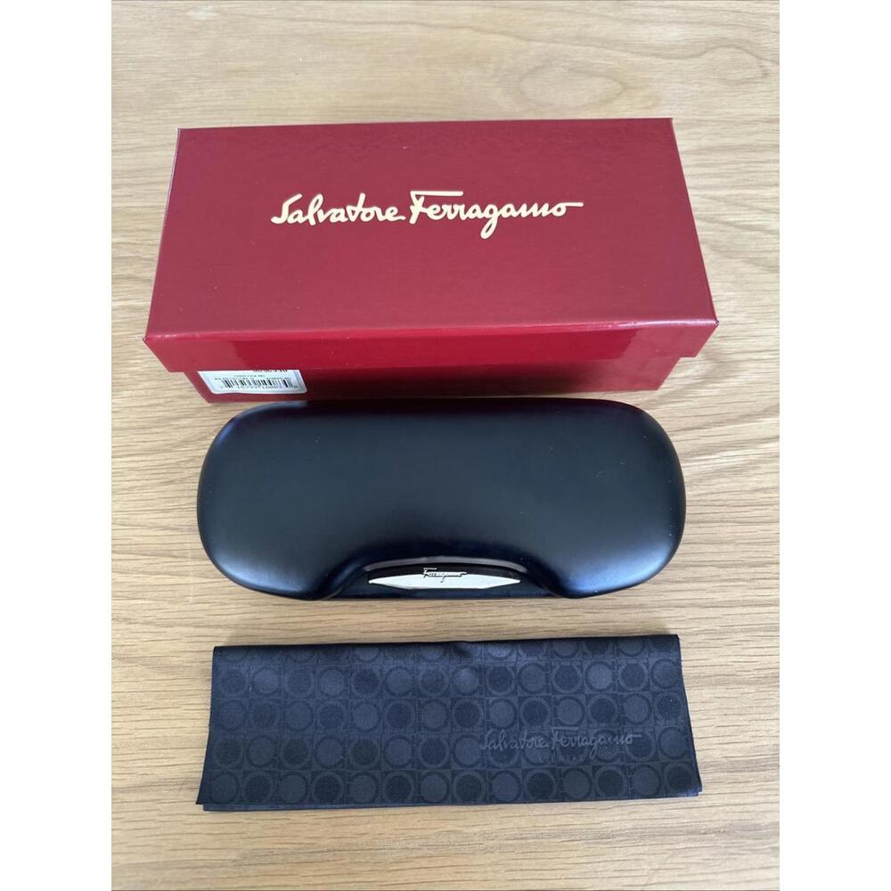 SOLD ❌ Salvatore Ferragamo Sunglasses Eyeglasses Case, Black Hard Pouch, Box